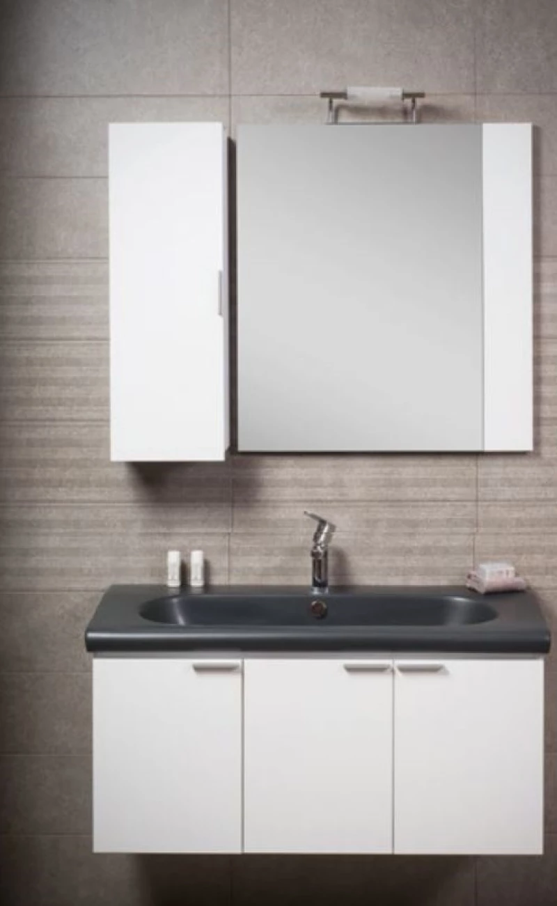 Adamidis Velvet Master 103 Πάγκος με Νιπτήρα 99.5x43x48cm White/White