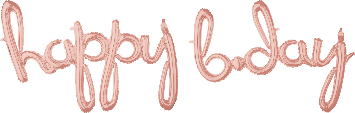 Μπαλόνι Foil "Happy B-day" Ροζ Χρυσό