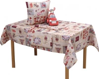 Viopros Καρέ Χριστουγεννιάτικο Ecru-Red 85x85cm