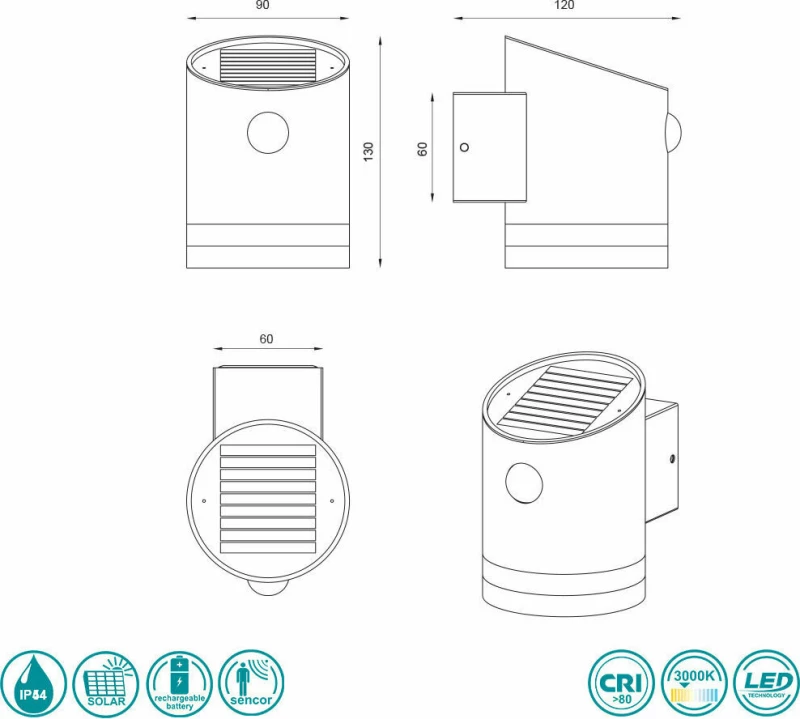 Trio Lighting Salta Ηλιακό Φωτιστικό R22231142