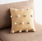 Gofis Home Διακοσμητική Μαξιλαροθήκη 43x43 Poms Mustard 555/10