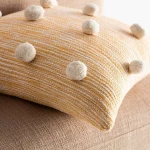 Gofis Home Διακοσμητική Μαξιλαροθήκη 43x43 Poms Mustard 555/10