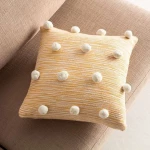 Gofis Home Διακοσμητική Μαξιλαροθήκη 43x43 Poms Mustard 555/10