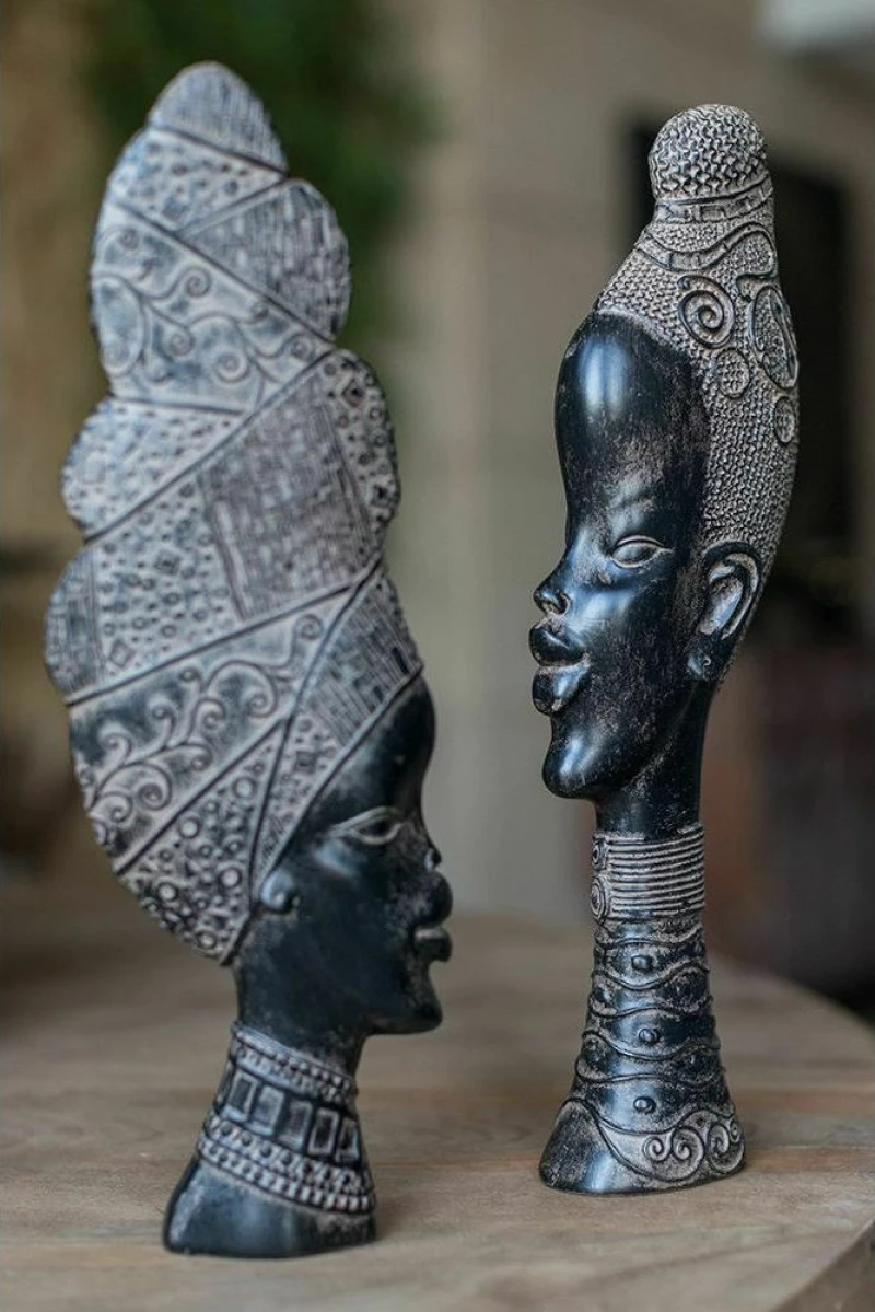 InTheBox Διακοσμητική Προτομή Πολυρητίνης Jabari 13x6x43cm