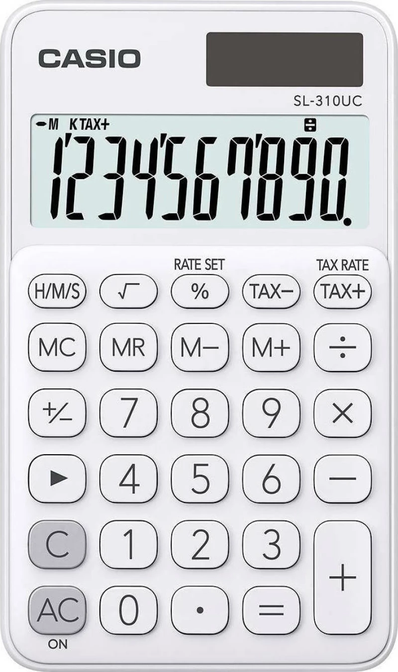 Casio Αριθμομηχανή Λογιστική SL-310UC 10 Ψηφίων σε Λευκό Χρώμα