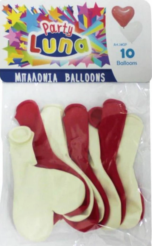 Μπαλόνια Kαρδιές 10 Tεμ.