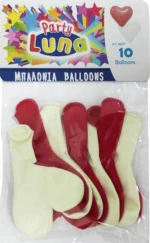 Μπαλόνια Kαρδιές 10 Tεμ.