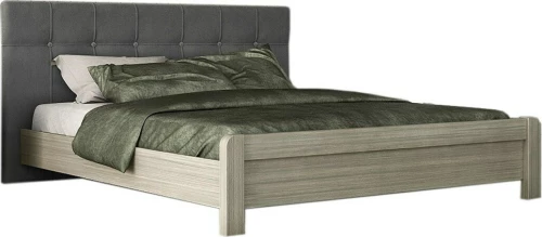 Ν55 Κρεβάτι Υπέρδιπλο Ξύλινο Σταχτί χωρίς Ποδαρικό 160x200cm