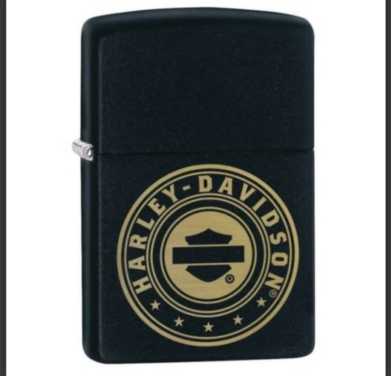 Zippo Αναπτήρας Λαδιού Αντιανεμικός σε Μαύρο χρώμα Harley Davidson