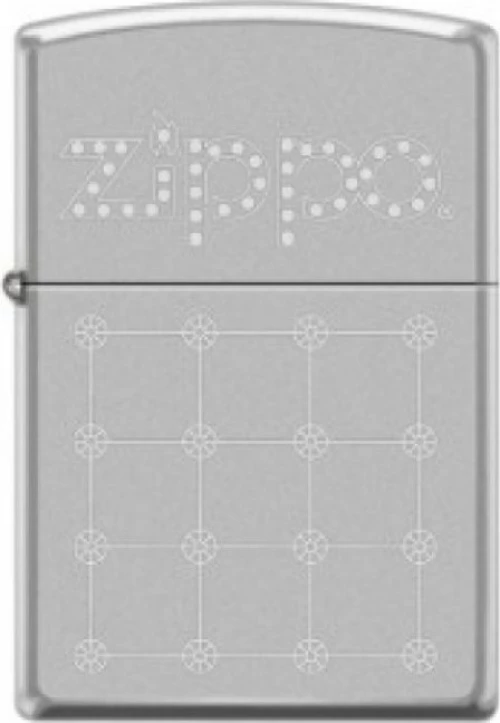 Zippo Αναπτήρας Λαδιού Αντιανεμικός σε Ασημί χρώμα Lattice