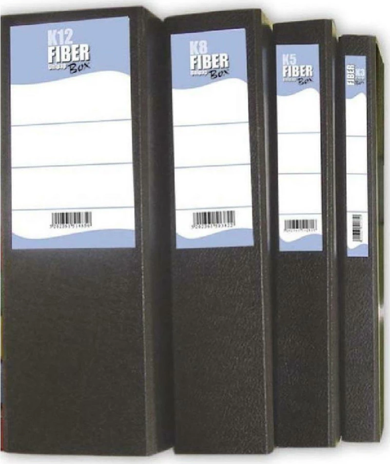 Uni Pap Κουτί με Λάστιχο Fiber 12cm Μαύρο 5-14-90