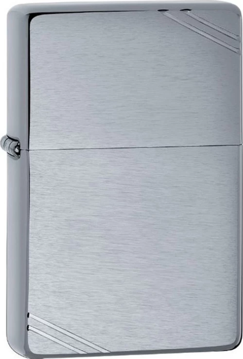 Zippo Αναπτήρας Λαδιού Αντιανεμικός Brushed Chrome Slashes Vintage