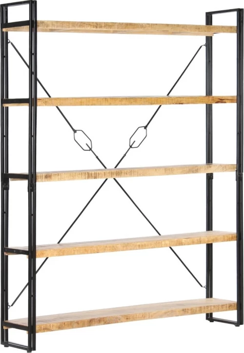 Βιβλιοθήκη με 5 Επίπεδα 140 x 30 x 180 εκ. Μασίφ Ξύλο Μάνγκο