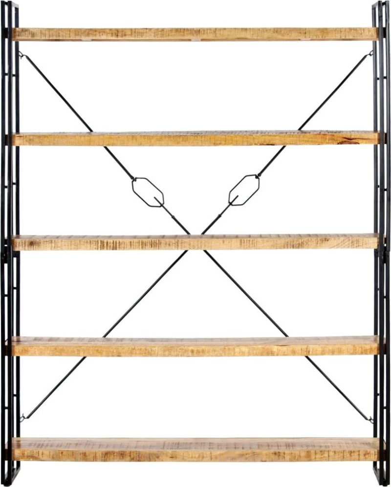 Βιβλιοθήκη με 5 Επίπεδα 140 x 30 x 180 εκ. Μασίφ Ξύλο Μάνγκο