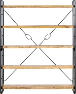 Βιβλιοθήκη με 5 Επίπεδα 140 x 30 x 180 εκ. Μασίφ Ξύλο Μάνγκο
