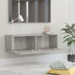 Έπιπλο Τηλεόρασης Γκρι Σκυροδέματος 100x30x30 εκ. Μοριοσανίδα