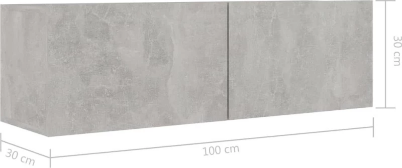 Έπιπλο Τηλεόρασης Γκρι Σκυροδέματος 100x30x30 εκ. Μοριοσανίδα