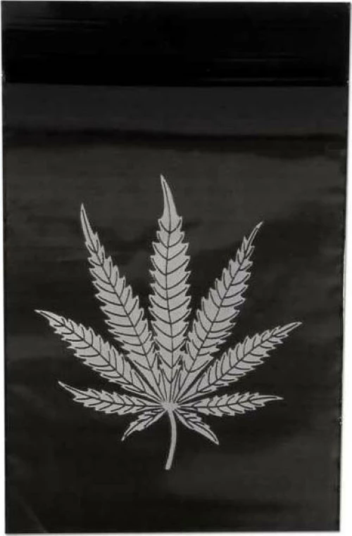 Σακουλάκι Ασφαλείας Zip - Black Leaf (60x80mm)