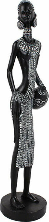 InTheBox Διακοσμητικό Αγαλματίδιο Πολυρητίνης Iramba 1 Μαύρο 8x8x35cm