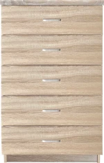 DRAWER Συρταριέρα με 5 Συρτάρια, Απόχρωση Sonoma
