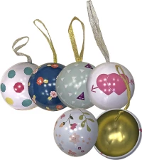 XMASfest 116787 Στολίδι Μπάλα από Μέταλλο 7x7cm 1τμχ (Διάφορα Σχέδια)
