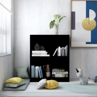 Βιβλιοθήκη Μαύρη 60 x 24 x 74,5 εκ. από Μοριοσανίδα
