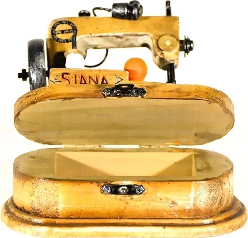 SP Souliotis Vintage Διακοσμητική Ραπτομηχανή Ξύλινη 14x7x13cm