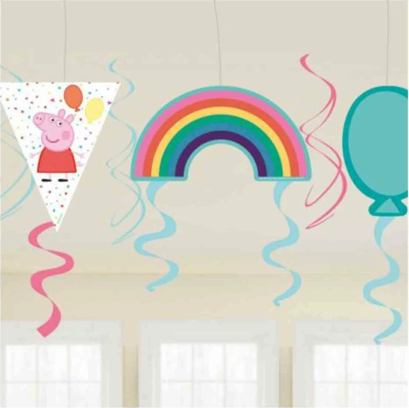 Lion Balloons Κρεμαστά Διακοσμητικά Σπιράλ Peppa Pig 6τμχ