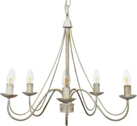 Heronia S-11 5/L WH/BR Πολυέλαιος 5xE14 με Κεράκια Λευκός 01-0283