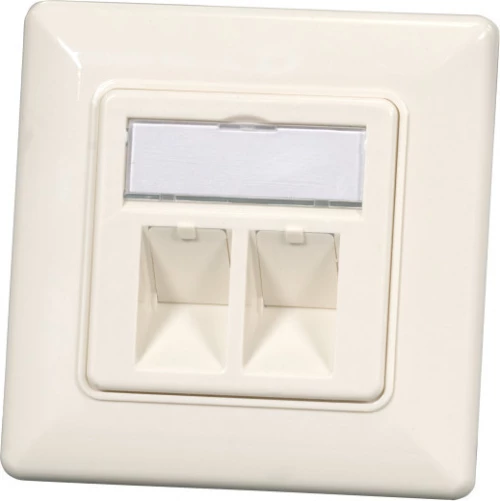 Προσοψη Πριζας 2Χ Χωρις Keystone 80*80 Με Κληση Et-25085V2