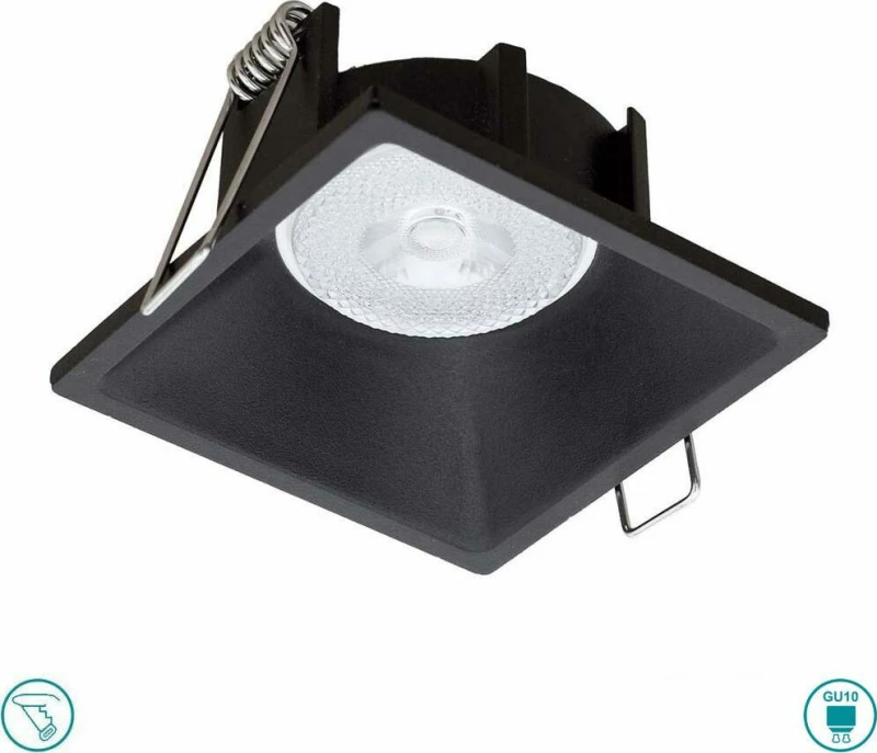 Viokef Μεταλλικό Σποτ Χωνευτό GU10 Fino 7.7x7.7cm Μαύρο