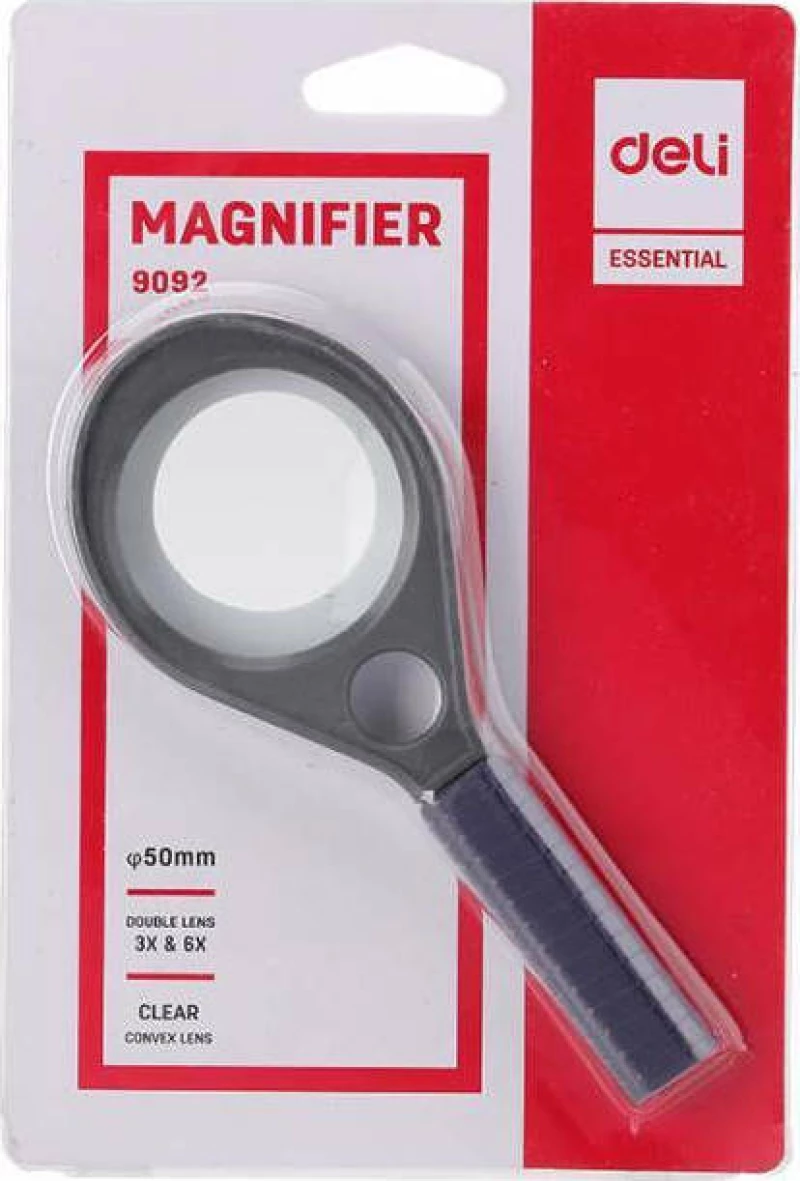 Deli Μεγεθυντικός Φακός Χειρός Μαύρος 50mm (3x - 6x)