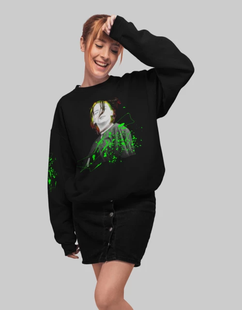 BILLIE EILISH Plus w sweatshirt - BLACK