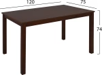 Home Markt Τραπεζι Καρυδι Hm0189 120X74 Με Ξυλινα Ποδια