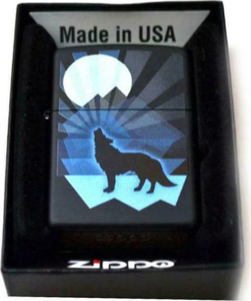 Zippo Αναπτήρας Λαδιού Αντιανεμικός σε Γκρι χρώμα Howling Wolf