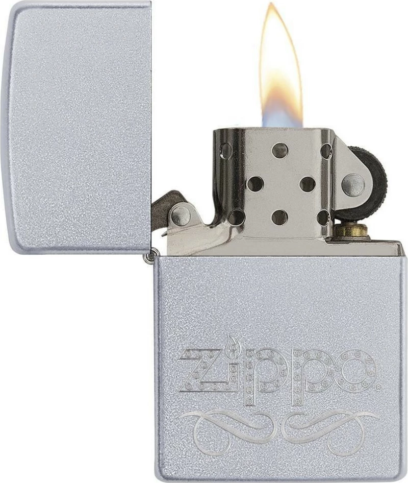 Zippo Αναπτήρας Λαδιού Αντιανεμικός Satin Scrolls