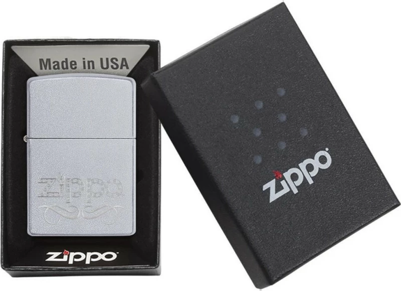 Zippo Αναπτήρας Λαδιού Αντιανεμικός Satin Scrolls