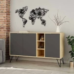 Clara Μπουφές Light Oak / Ανθρακί 142x35.5x82cm