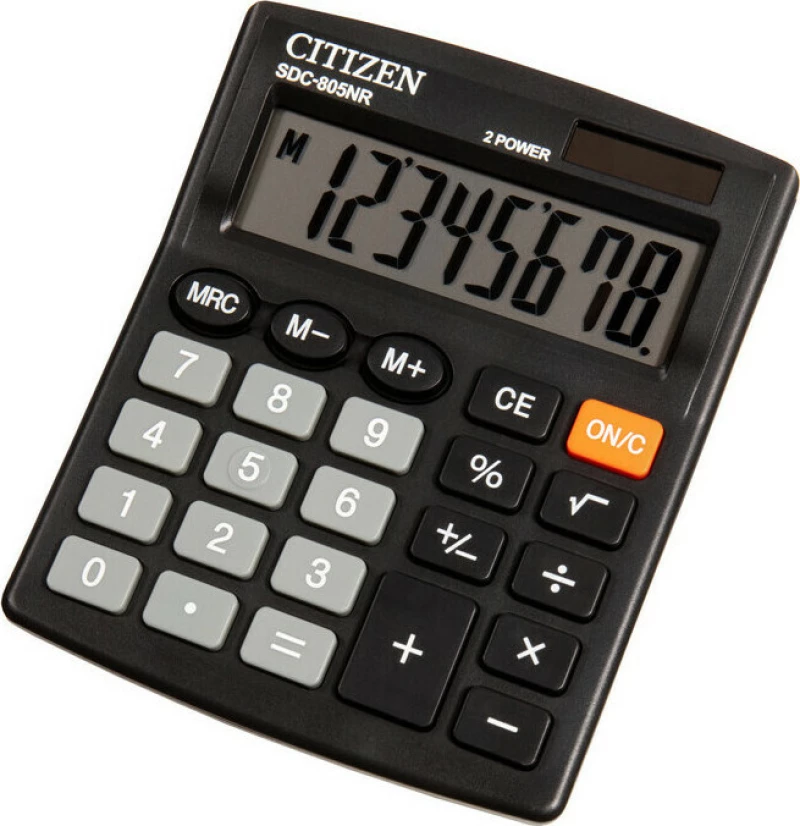 Citizen Αριθμομηχανή Απλή SDC-805NR 8 Ψηφίων σε Μαύρο Χρώμα