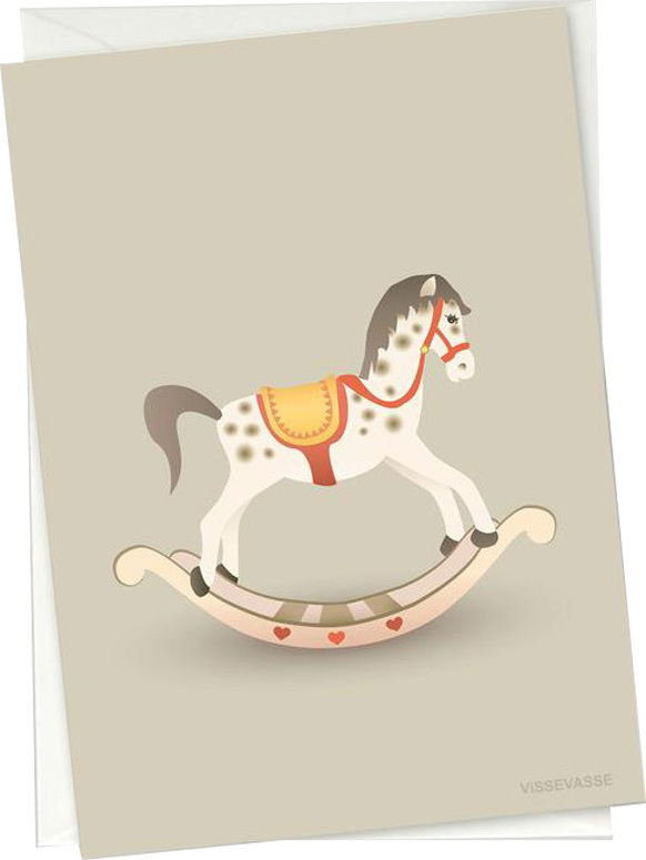 Ευχετήρια Κάρτα Rocking Horse Sandy Brown