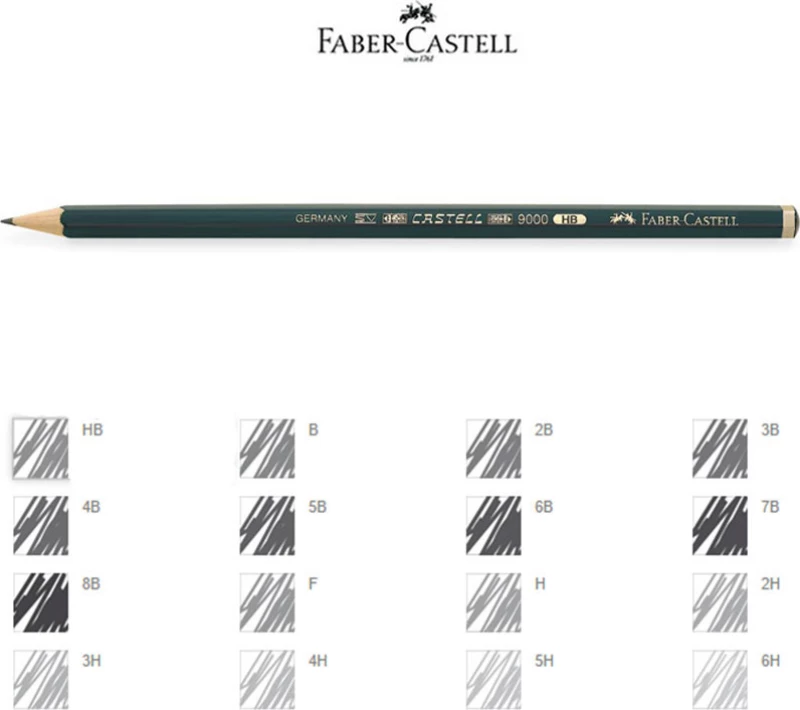Faber-Castell 9000 Μολύβι 7B Πράσινο