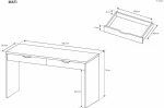 Γραφείο Mati-e Γραφίτης 138x76x50,4cm