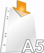 Durable Πλαστική Ζελατίνα για Έγγραφα Τύπου "Π" A5 με Τρύπες και με Ενίσχυση