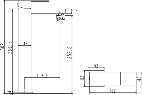 Karag Delos E02FA382H-BL Αναμεικτική Μπαταρία Νιπτήρα Ψηλή Black Matt