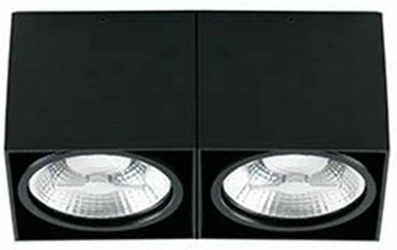 Faro Barcelona Tecto Διπλό Σποτ με Ντουί AR111 σε Μαύρο Χρώμα