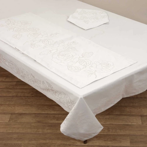 Anna Riska Τραπεζομάντηλο Σετ 12τμχ 165x320 2410 Ivory