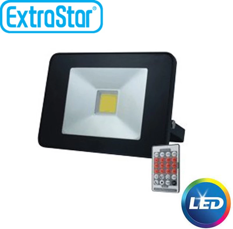 Extrastar Προβολέας 20W με Τηλεχειριστήριο Slim με Ψυχρό Φως 90775