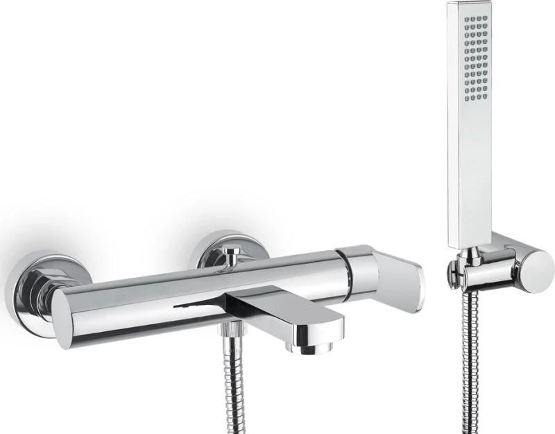 Armando Vicario Glam 610100-100 Μπαταρία Μπανιέρας Πλήρες Σετ Ασημί
