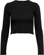 Only 15210610 Μακρυμάνικο Crop Top Μαύρο