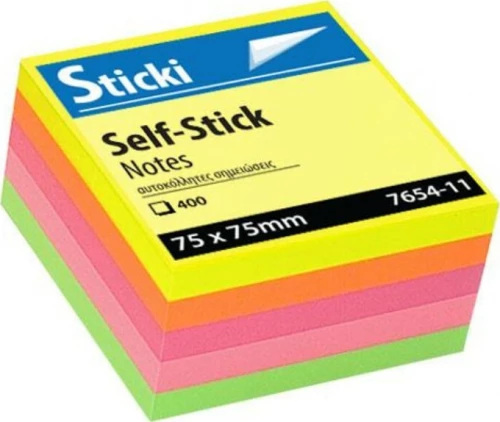 Sticki Neon 400 φύλλα 75x75 Πολύχρωμο